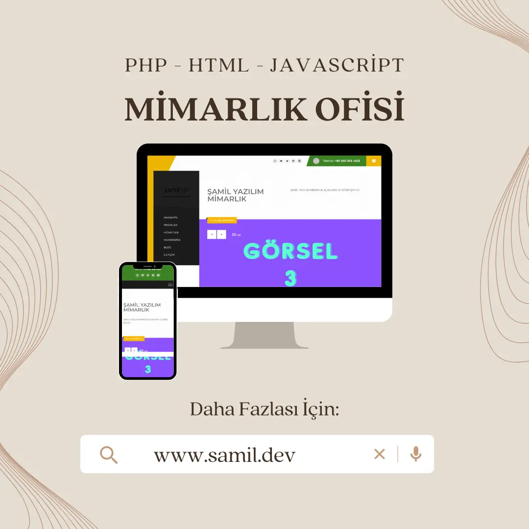PHP - KURUMSAL MİMARLIK OFİSİ WEB SİTESİ